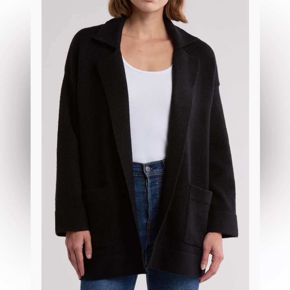 Nordstrom Black Open Front Cardigan